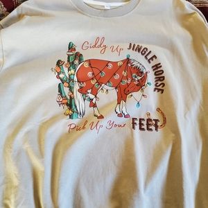 Holiday horse crew neck